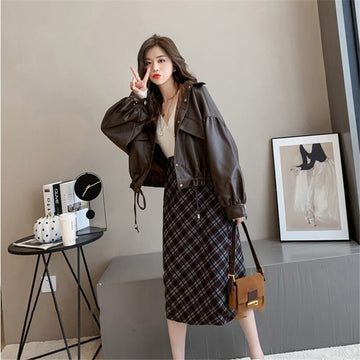Yipinpay Autumn Winter Faux Leather Jacket Women Oversize PU Leather Coat Loose Casual Streetwear Female Jacket
